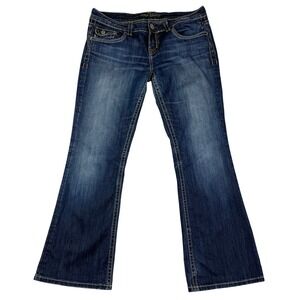 MEK Denim Jeans Womens Meas 35x30.25 Blue Dark Wash Avondale Bootcut Western